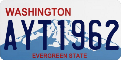 WA license plate AYT1962