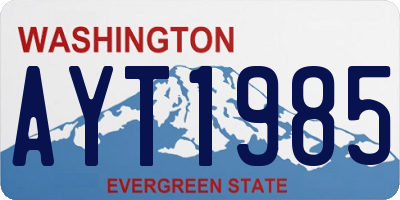 WA license plate AYT1985