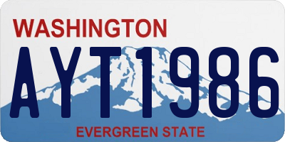 WA license plate AYT1986