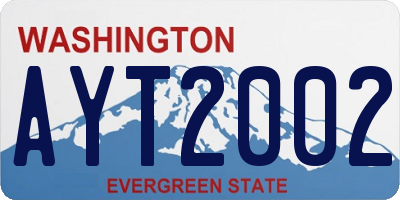 WA license plate AYT2002