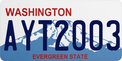 WA license plate AYT2003