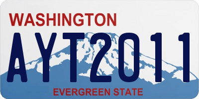 WA license plate AYT2011