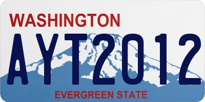 WA license plate AYT2012