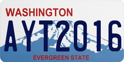 WA license plate AYT2016