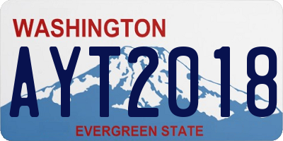 WA license plate AYT2018