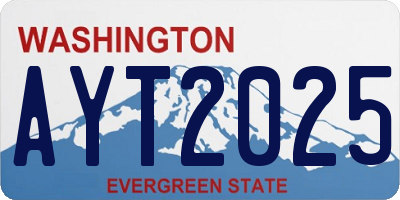 WA license plate AYT2025