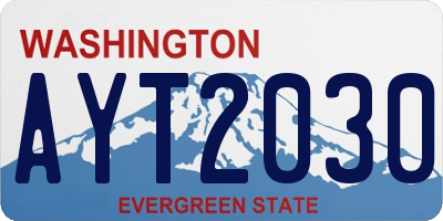 WA license plate AYT2030