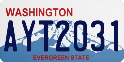 WA license plate AYT2031