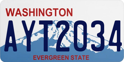 WA license plate AYT2034