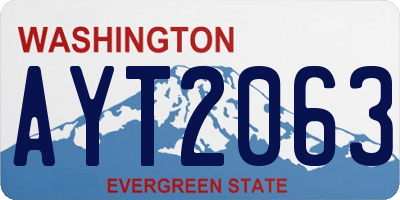 WA license plate AYT2063