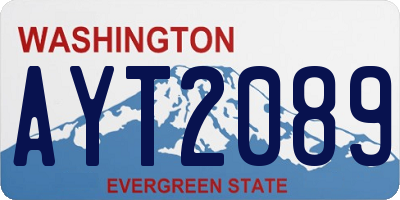 WA license plate AYT2089