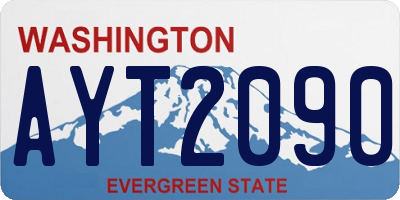 WA license plate AYT2090