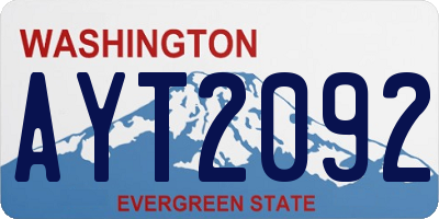 WA license plate AYT2092