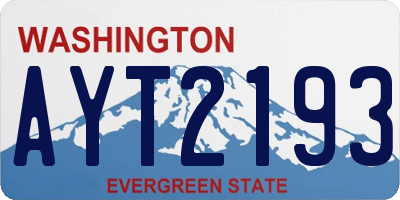 WA license plate AYT2193