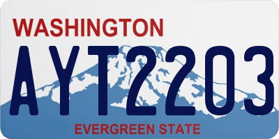 WA license plate AYT2203