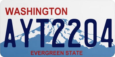 WA license plate AYT2204