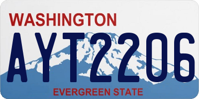 WA license plate AYT2206