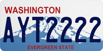 WA license plate AYT2222