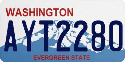 WA license plate AYT2280