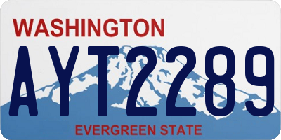 WA license plate AYT2289