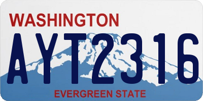 WA license plate AYT2316