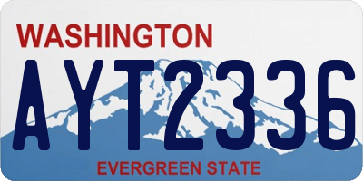 WA license plate AYT2336