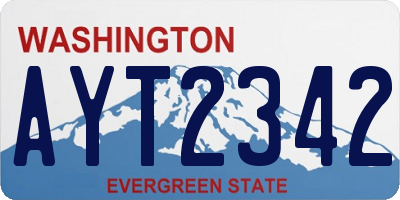 WA license plate AYT2342