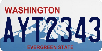 WA license plate AYT2343