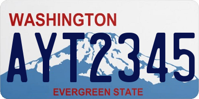 WA license plate AYT2345