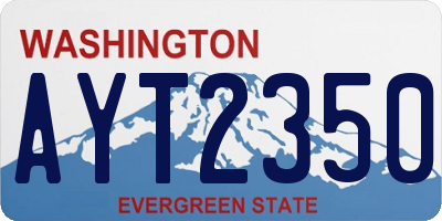 WA license plate AYT2350