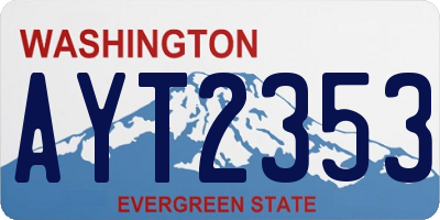 WA license plate AYT2353