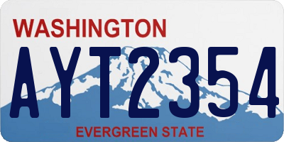 WA license plate AYT2354