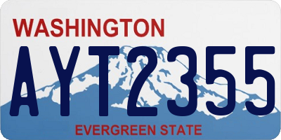 WA license plate AYT2355