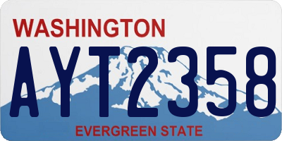 WA license plate AYT2358