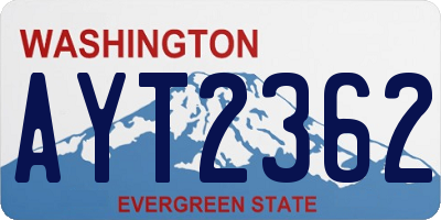 WA license plate AYT2362