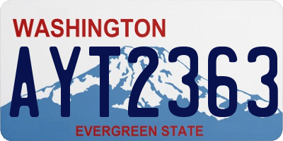 WA license plate AYT2363