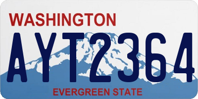 WA license plate AYT2364