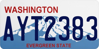 WA license plate AYT2383