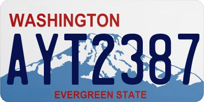 WA license plate AYT2387
