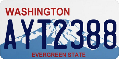 WA license plate AYT2388