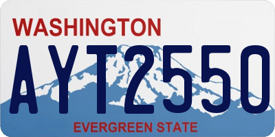 WA license plate AYT2550