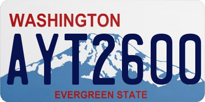 WA license plate AYT2600