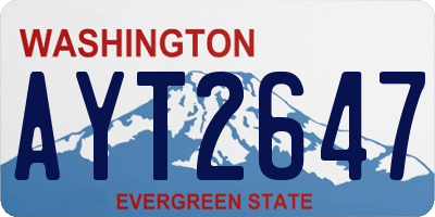 WA license plate AYT2647