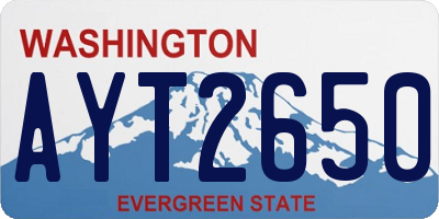 WA license plate AYT2650