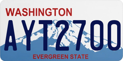WA license plate AYT2700