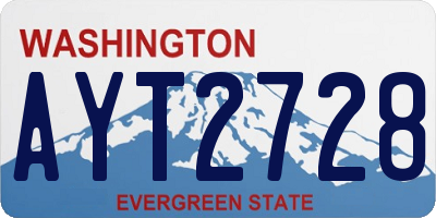 WA license plate AYT2728