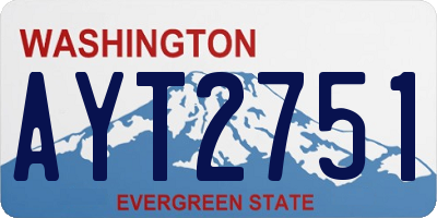 WA license plate AYT2751