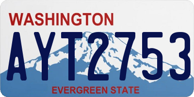 WA license plate AYT2753