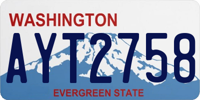 WA license plate AYT2758