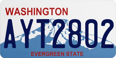 WA license plate AYT2802